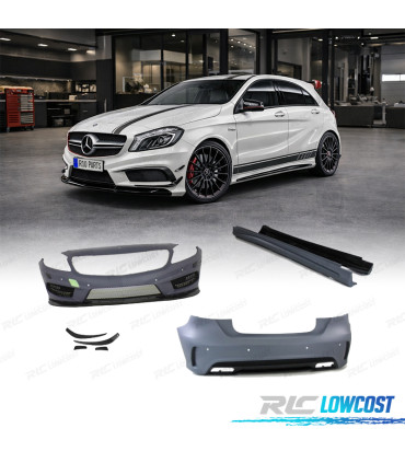 KIT CARROZZERIA MERCEDES CLASSE A W176 LOOK AMG A45 CON PDC E LAVAFARI