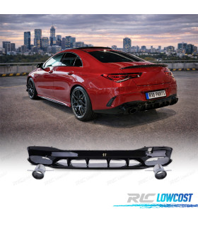 DIFFUSORE MERCEDES CLA C118 19- AMG NERO LUCIDO + TERMINALI DI SCARICO
