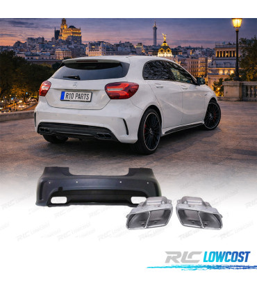 KIT CARROZZERIA MERCEDES W176 AMG A45 PARAURTI + MINIGONNE + TERMINALI DI SCARICO