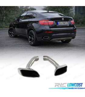 TERMINALI SCARICO BMW X6 E71 08-14 LOOK M CROMATO + MODANATURE POSTERIORI