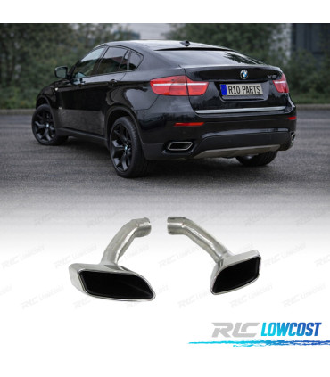 TERMINALI SCARICO BMW X6 E71 08-14 LOOK M CROMATO + MODANATURE POSTERIORI