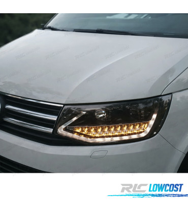 FARI VOLKSWAGEN VW T6 15-19 DRL NERI CON FRECCIA LED DINAMICA