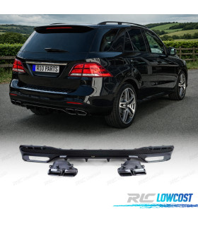 DIFFUSORE MERCEDES GLE W166 15-19 LOOK AMG GLE63 NERO LUCIDO + TERMINALI DI SCARICO