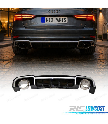 DIFFUSORE AUDI A3 SEDAN SLINE 17-20 LOOK RS3 + TERMINALI DI SCARICO