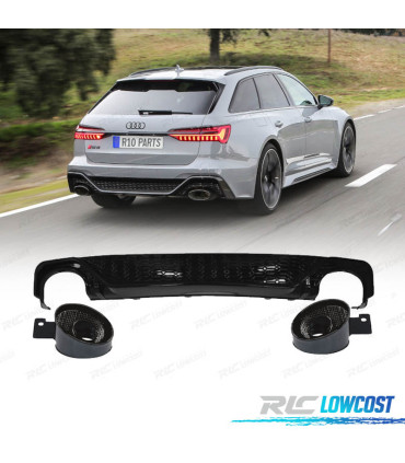 DIFFUSORE AUDI A6 18-22 LOOK RS6 NERO LUCIDO 0---0