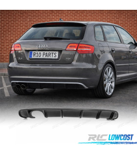 DIFFUSORE AUDI A3 8PA SPORTBACK 08-12 LOOK S3 DOPPIA USCITA