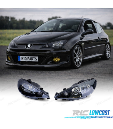 FARI PEUGEOT 206 98-06 NERO H4 OEM