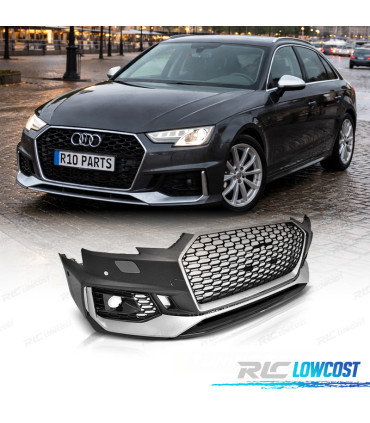 PARAURTI ANTERIORE AUDI A4 B9 15-19 RS4 PDC ARGENTO-NERO