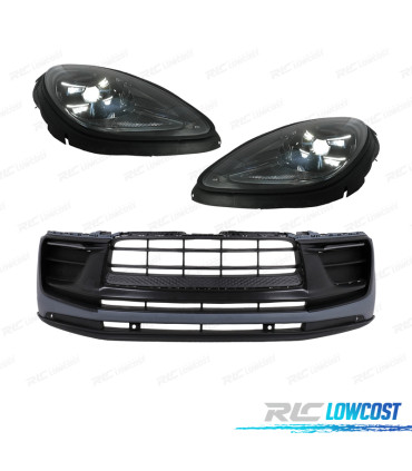 PARAURTI ANTERIORE PORSCHE MACAN 14-18 LOOK TURBO 2023 + FARI LED