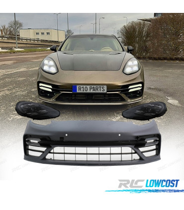 PARAURTI ANTERIORE PORSCHE PANAMERA 09-13 LOOK TURBO 971 + FARI LED