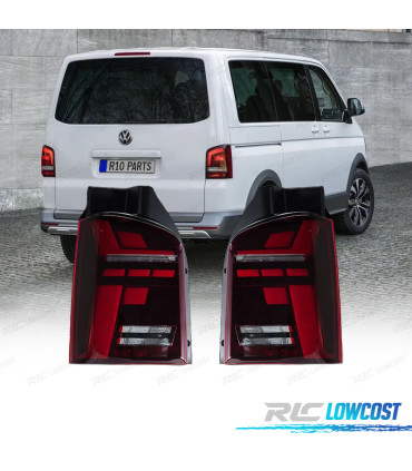 FANALI VOLKSWAGEN VW T5 03-10 LOOK T6.1 ROSSO AFFUMICATO