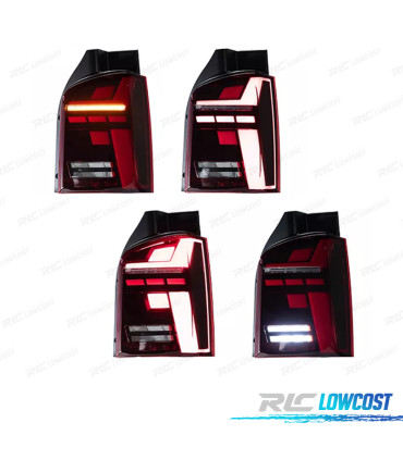 FANALI VOLKSWAGEN VW T5 03-10 LOOK T6.1 ROSSO AFFUMICATO