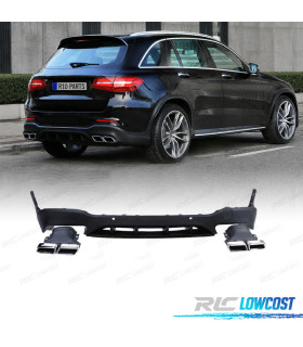 DIFUSORE MERCEDES GLC X253 15-18 LOOK AMG GLC63 PDC + TERMINALI DI SCARICO CROMATI