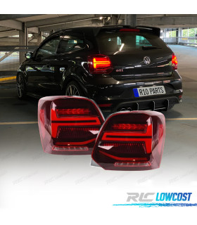 FANALI VOLKSWAGEN VW POLO V 09-17 LED ROSSO DINAMICI