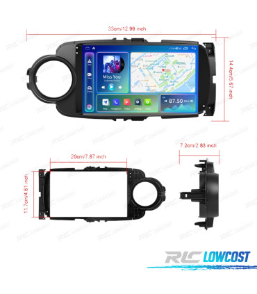 RADIO GPS ANDROID 13 TOYOTA YARIS 11-