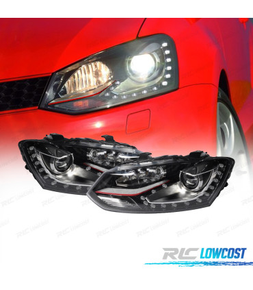 FARI VOLKSWAGEN POLO 6R 6C 09-17 LOOK GTI ROSSO