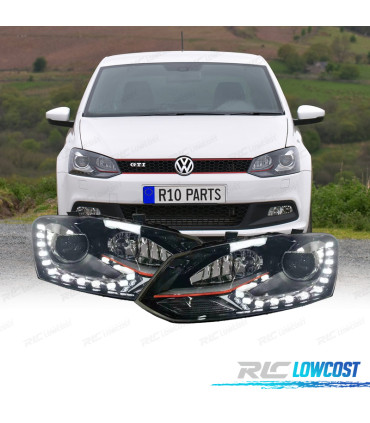 FARI VOLKSWAGEN POLO 6R 6C 09-17 LOOK GTI ROSSO