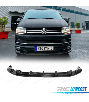 SPOILER LIP PER VOLKSWAGEN VW TRANSPORTER T6 15-19 NERO LUCIDO