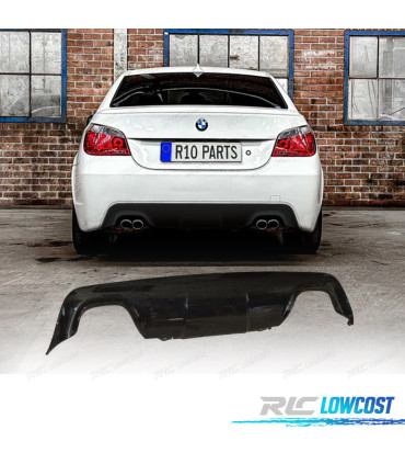 DIFFUSORE BMW E60 E61 LOOK M DOPPIA USCITA NERO LUCIDO