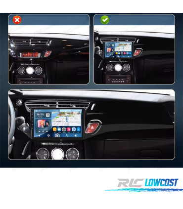RADIO GPS 9'' ANDROID 13 CITROEN C3 MK2SC 09-16 2 DIN 4GB+64GB