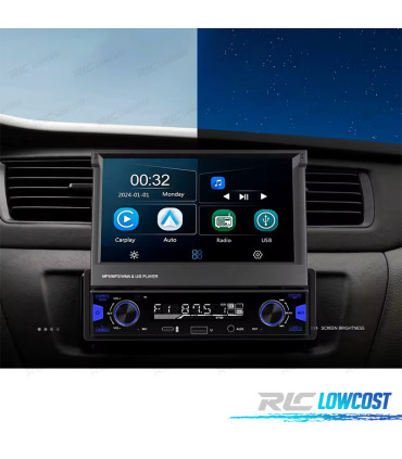 RADIO MULTIMEDIA UNIVERSALE 1 DIN 7" CARPLAY / ANDROID 13 AUTO