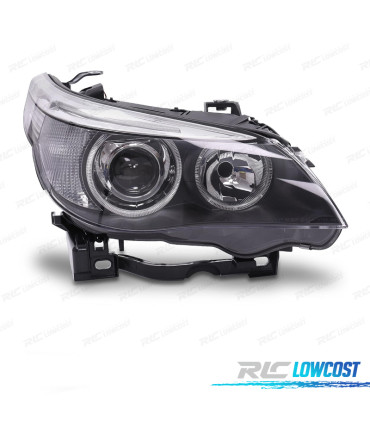 FARO BI-XENO BMW E60 05-07 ANGEL EYE SFONDO NERO DX