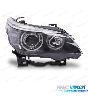 FARI BIXENON BMW E60 05-07 ANGEL EYES FONDO NERO
