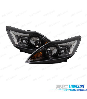 FARI XENON PER FORD FOCUS III 08-10 FONDO NERO