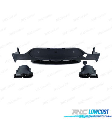 DIFUSORE MERCEDES GLC C253 COUPE 15-19 LOOK AMG GLC63 + TERMINALI DI SCARICO NERI