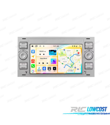 NAVIGATORE RADIO ANDORID 13 FORD FOCUS C-MAX S-MAX GALAXY KUGA FUSION TRANSIT FIESTA COLORE ARGENTO USB GPS TOUCH HD
