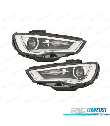 FARI BI-XENO AUDI A3 8V 12-16 NERO CROMATO