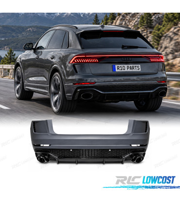 PARAURTI POSTERIORE AUDI Q8 18-23 LOOK RSQ8 NERO LUCIDO