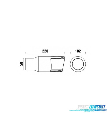 TERMINALE SCARICO TONDO 102MM IN ACCIAIO INOX