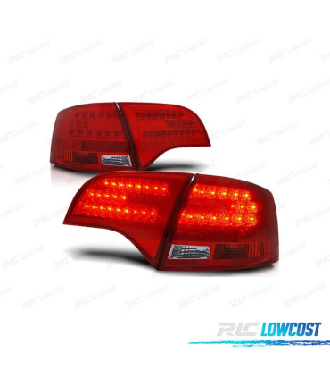 FANALI PER AUDI A4 B7 AVANT 05-08 COLORE ROSSO CROMATO LED