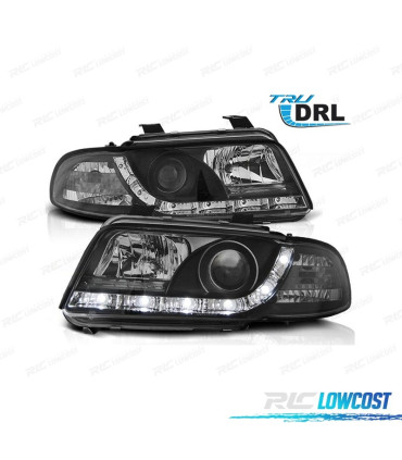 FARI AUDI A4 B5 99-01 LUCE DIURNA REALE SFONDO NERO