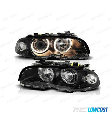 FARI BMW E46 2 PORTE 99-03 ANGEL EYES FONDO NERO