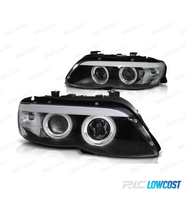 FARI XENON PER BMW X5 E53 03-07 ANGEL EYES CCFL FONDO NERO