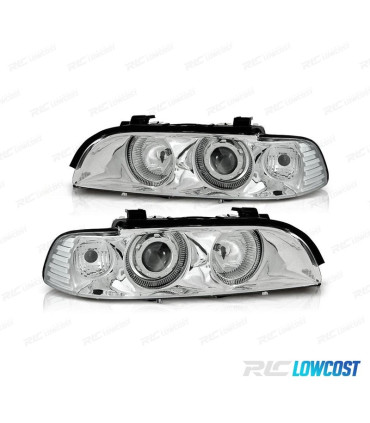 FARI BMW E39 95-03 XENON ANGEL EYES FONDO CROMATO