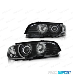 FARI BMW E46 COUPE 99-03 OCCHI ANGEL CCFL FRECCE SFONDO NERO