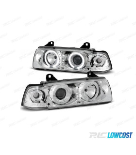 FARI BMW E36 90-99 ANGEL EYES CCFL FONDO CROMATO