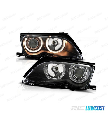 FARI BMW E46 01-05 ANGEL EYES SFONDO NERO