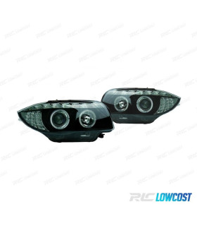 FARI BMW E81 E87 E82 E88 ANGEL EYES LUCE DIURNA FONDO NERO