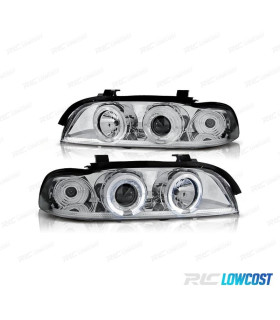 FARI BMW E39 95-00 OCCHI ANGELI CCFL FONDO CROMATO