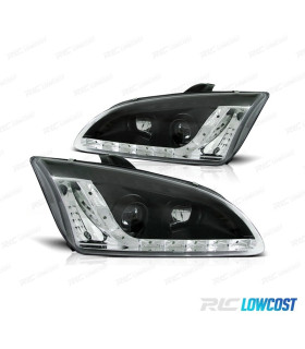 FARI FORD FOCUS 04-08 LUCE DIURNA A LED FONDO NERO
