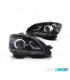 FARI PER MERCEDES CLASSE C W204 07-11 FONDO NERO LUCE DIURNA