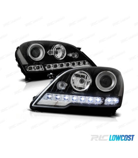 FARI PER MERCEDES CLASSE ML W164 08-11 LUCE DIURNA SFONDO NERO