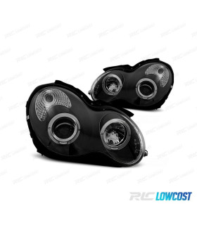 FARI PER MERCEDES CLASSE C W203 00-07 ANGEL EYES SFONDO NERO