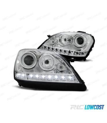 FARI MERCEDES CLASSE ML W164 05-08 LUCE DIURNA FONDO CROMATO
