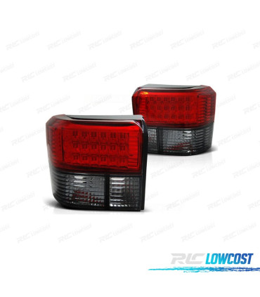 FANALI VOLKSWAGEN VW T4 TRANSPORTER MULTIVAN CARAVELLE 90-03 LED ROSSO AFFUMICATO