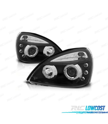 FARI PER RENAULT CLIO 01-05 ANGEL EYES FONDO CCFL NERO